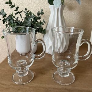 Set of 2 | glass Irish coffee mugs